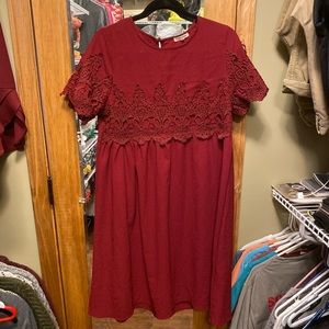 Jessa Kae Red Crochet Dress